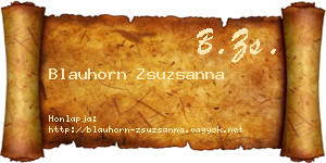 Blauhorn Zsuzsanna névjegykártya